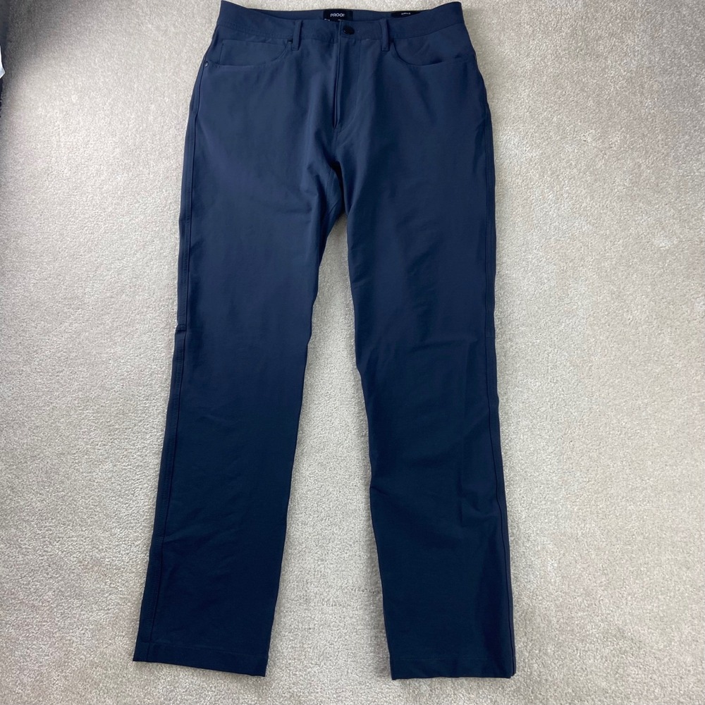 Proof 72 Hour Merino Wool Pants Mens 32x32 Navy Blue Straight Leg Travel